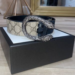 Gucci GG Supreme Monogram Suede Dionysus in Black